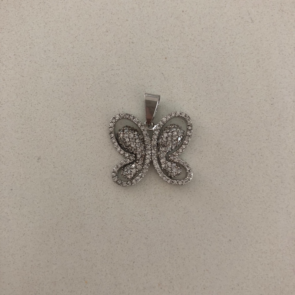 925 sterling silver CZ Butterfly Necklace pendant